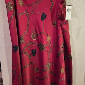 Lauren Ralph Lauren LRL Red Satin Elastic-waist Midi Skirt 22/24